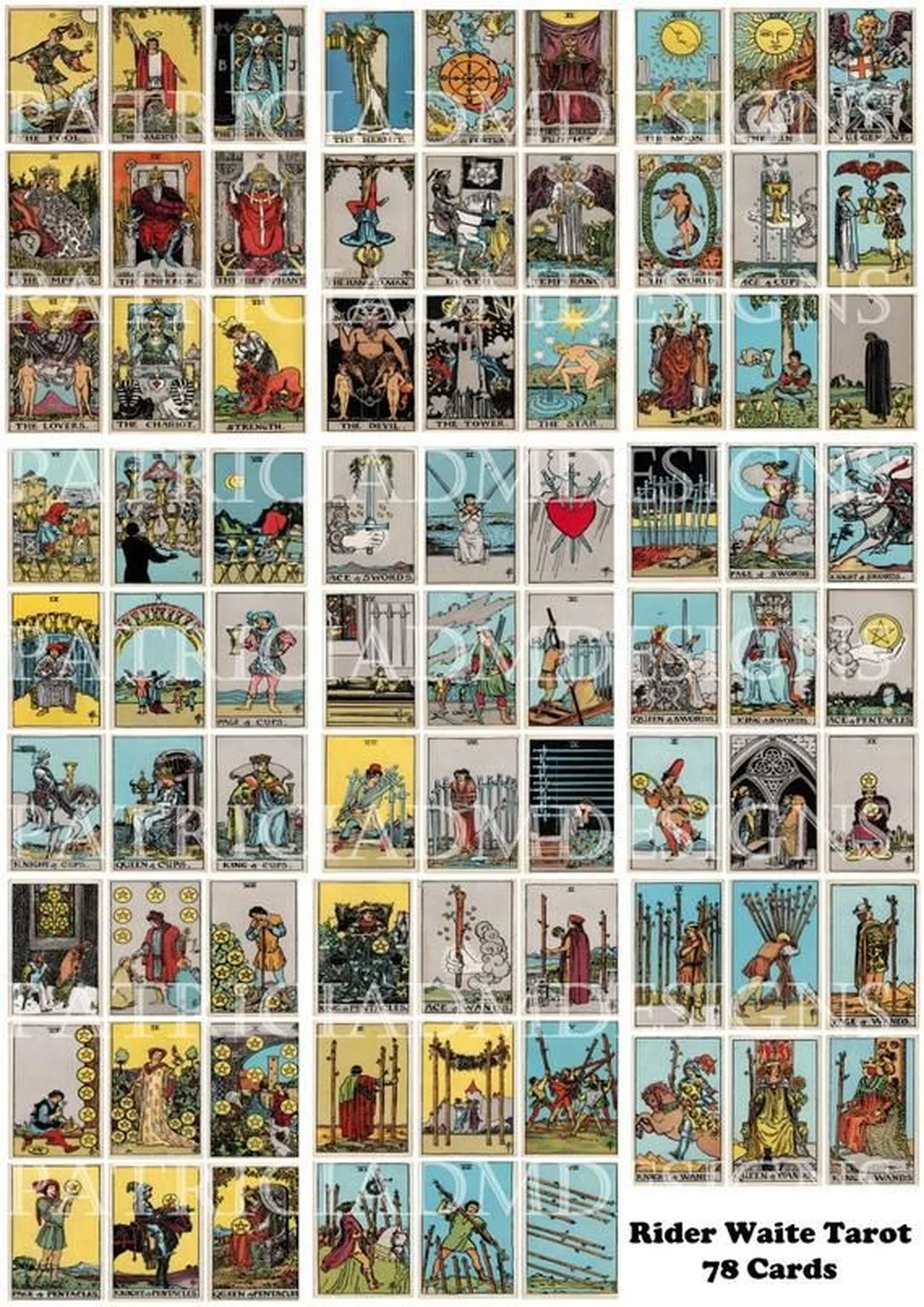 78 card tarot deck minh họa phong cách huyền bí cho người mới học