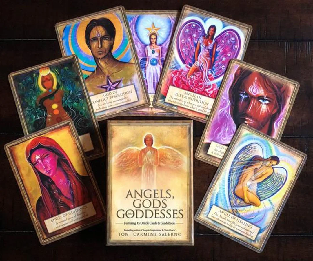 angels gods and goddesses oracle cards bản hộp và các lá bài