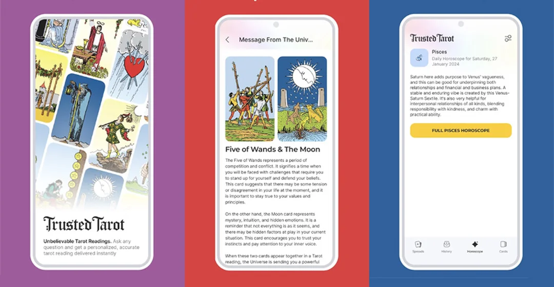 app học tarot trusted tarot và trải bài online