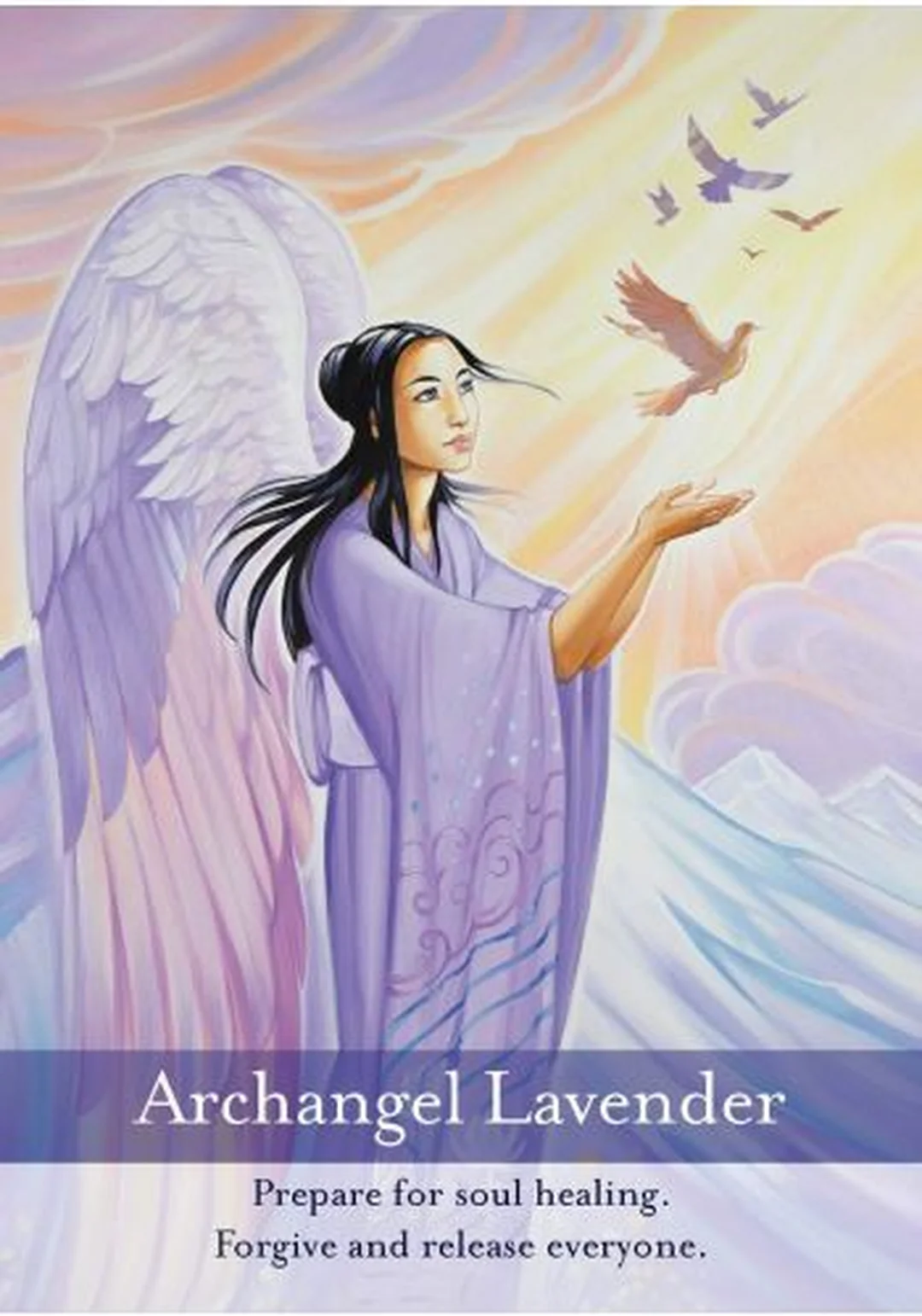 archangel oracle cards hình minh họa lavender