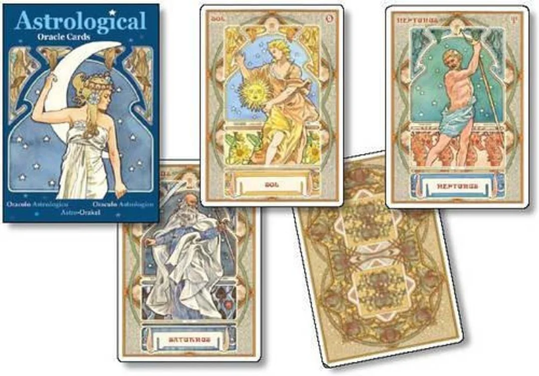 astrological oracle cards bộ bài chiêm tinh bìa xanh