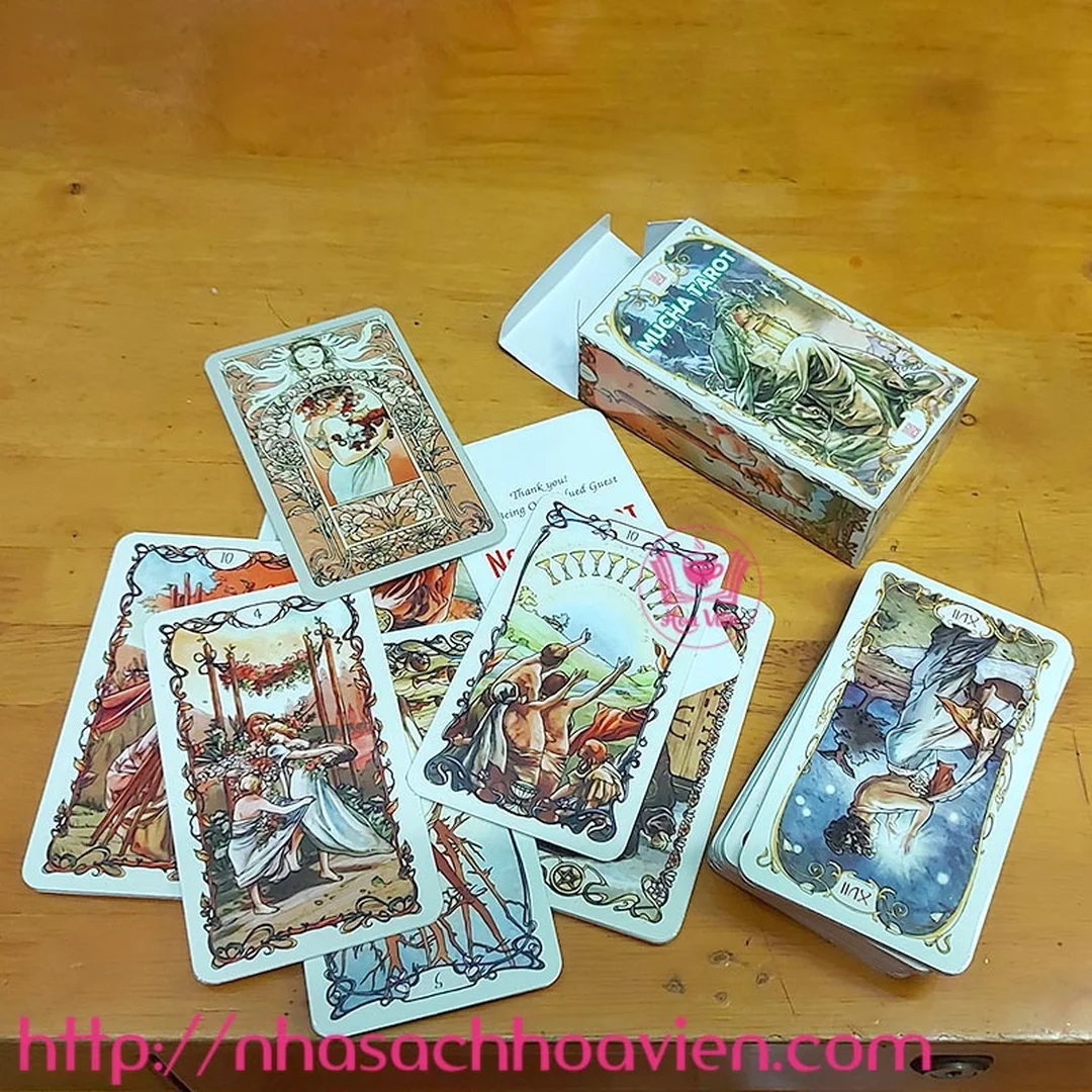 bài Mucha Tarot handmade minh họa phong cách Art Nouveau