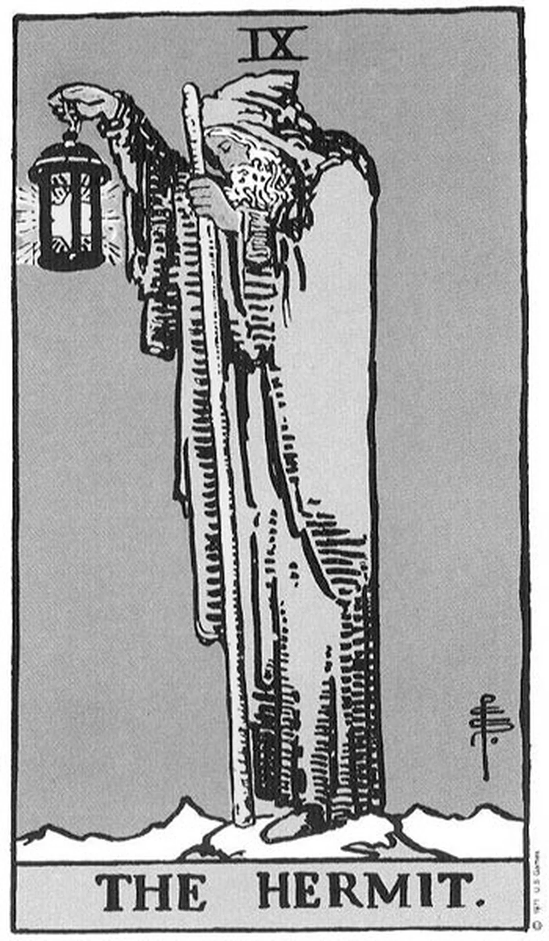 bài tarot the hermit trong hệ Rider Waite Smith