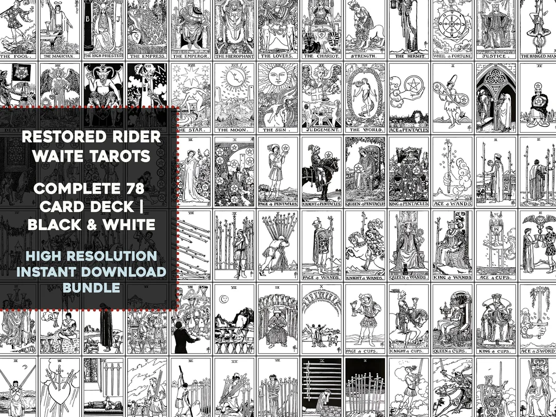 Bảng so sánh black and white tarot deck đơn sắc cho người mới học Tarot