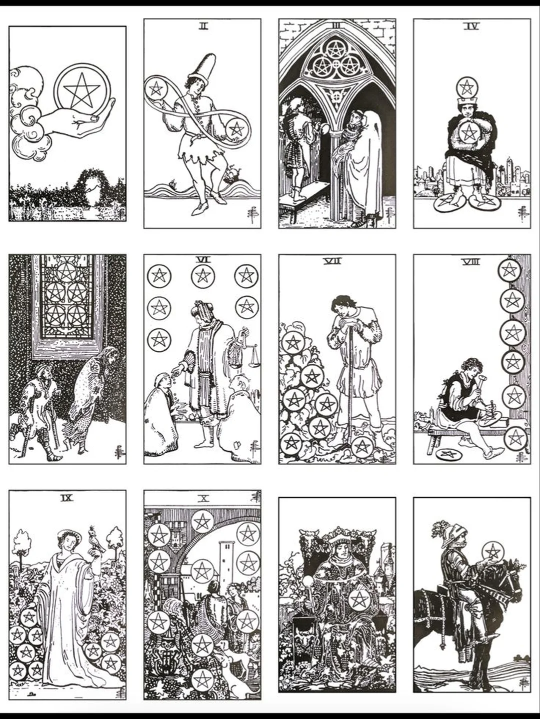 black and white tarot deck dùng để trải bài hằng ngày và journaling
