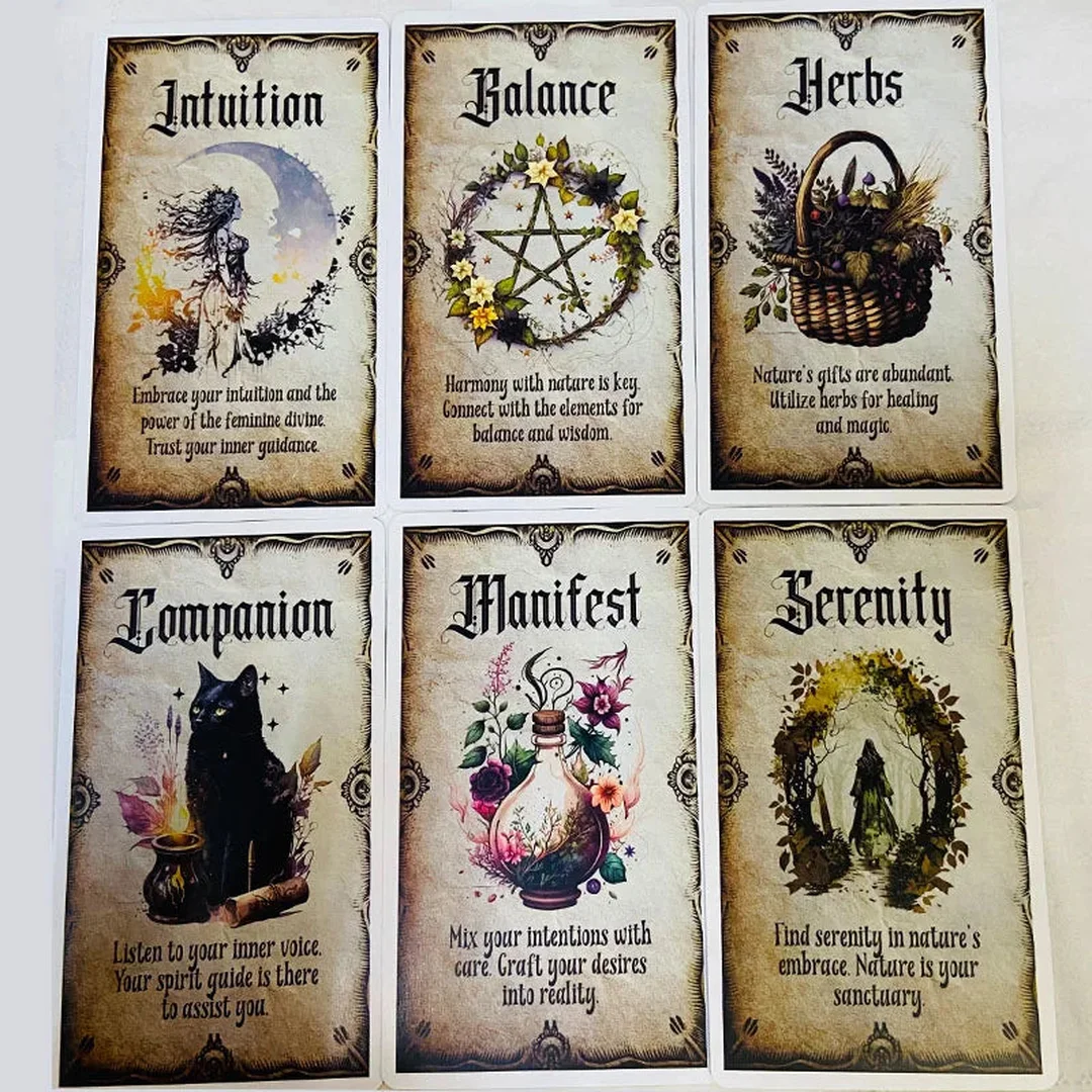 Bộ oracle cards minh họa thiên nhiên và biểu tượng trực giác