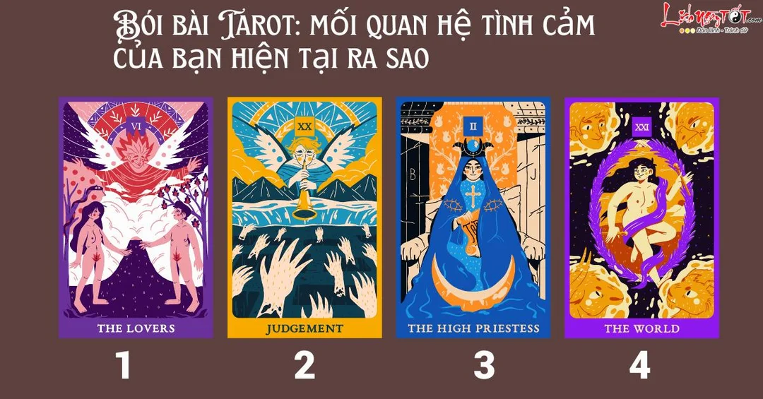 bói bài tarot tình yêu hiện tại qua nhiều kiểu trải bài tarot