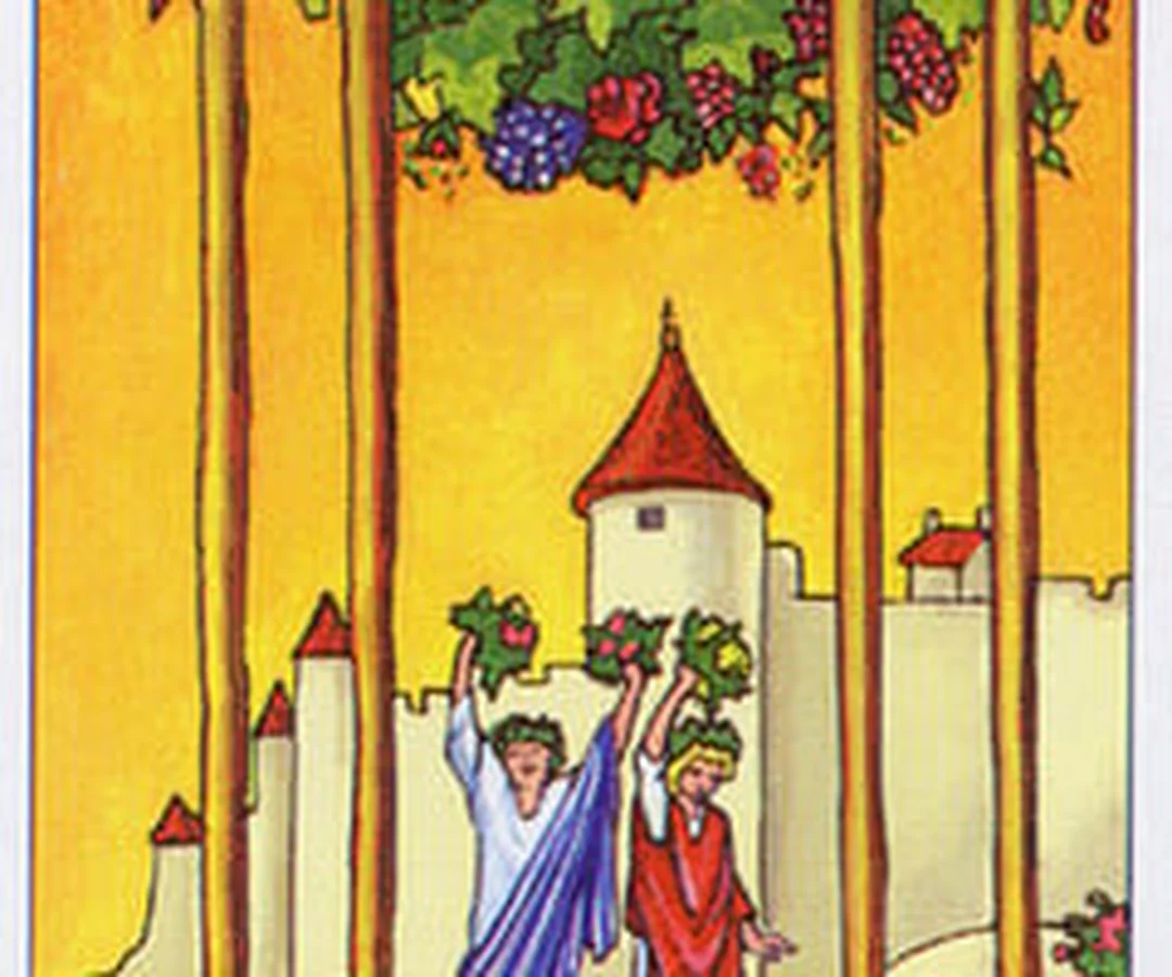 Four of Wands trong các lá bài Tarot các la bài tarot Four of Wands phù hợp luyện đọc theo hình ảnh rõ nghĩa