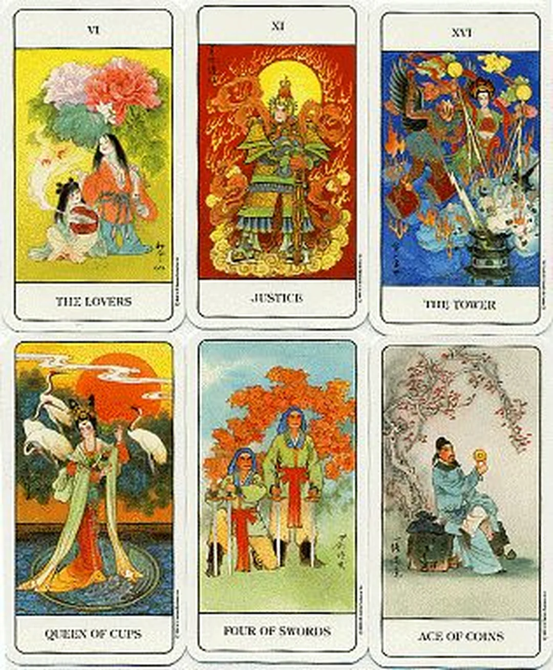 chinese tarot deck minh họa nhân vật Trung Hoa
