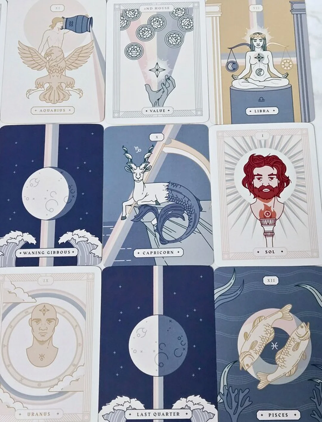 claves astrologicae astrology oracle deck ảnh lá bài phong cách vintage