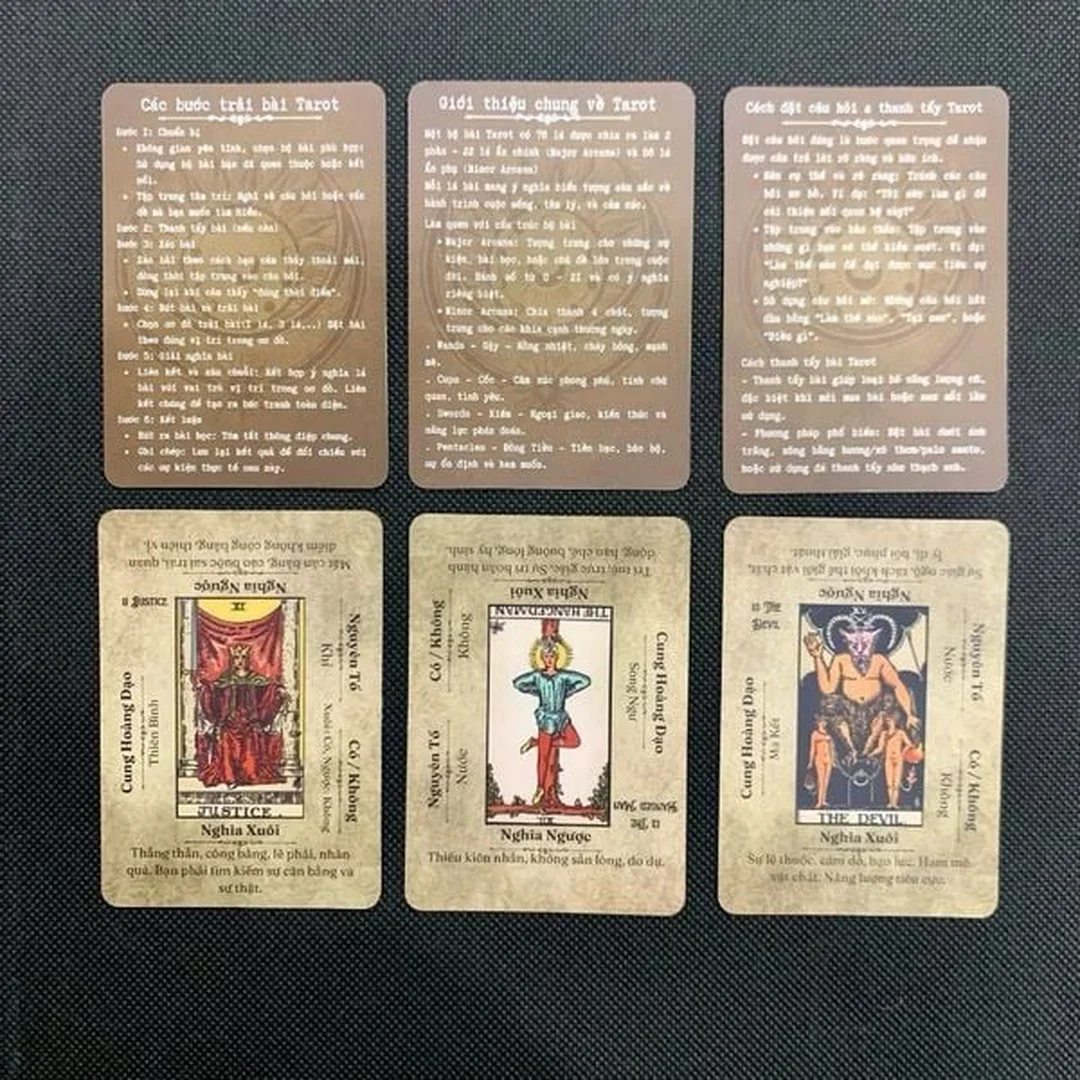 đặt tên cho bài tarot theo hệ Rider Waite Smith hoặc Oracle