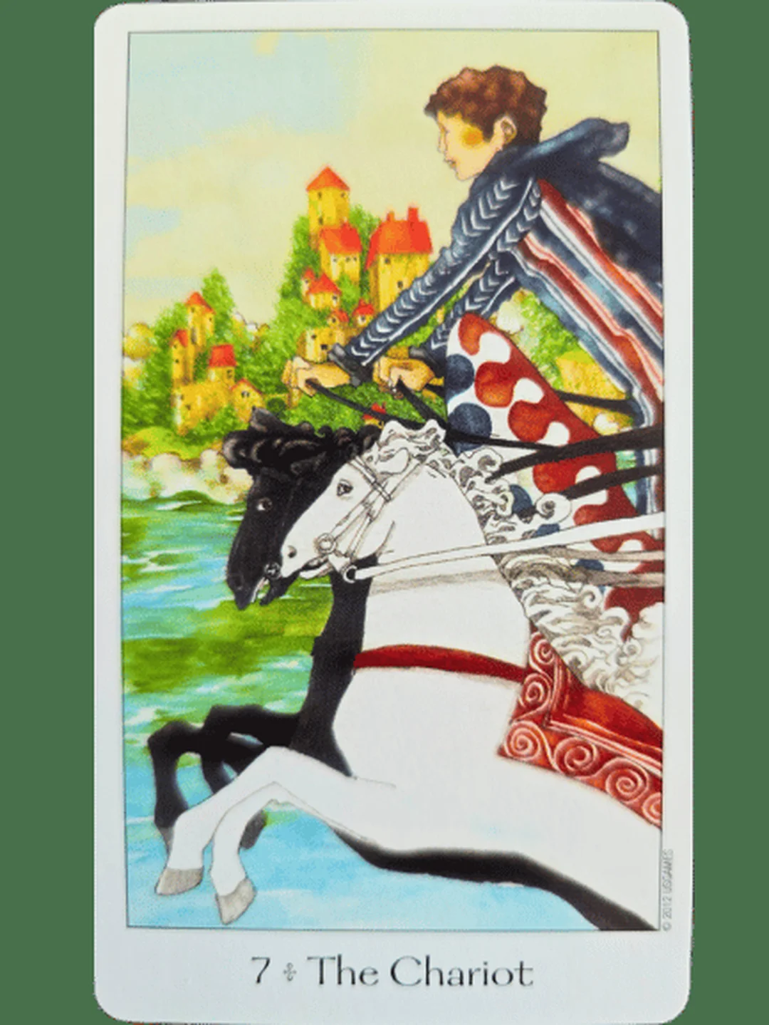 The Chariot trong Dreaming Way Tarot Deck dreaming way tarot deck lá The Chariot minh họa chuyển động và định hướng