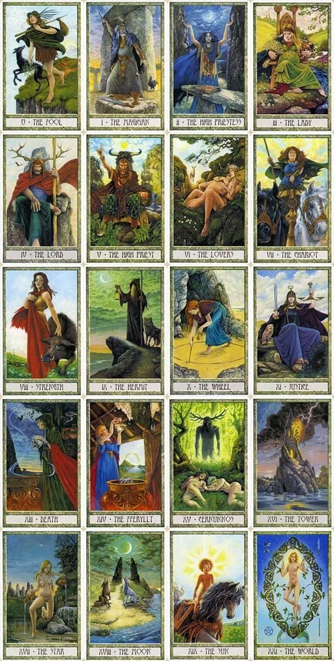 druid craft tarot deck ảnh sản phẩm trên nền xanh