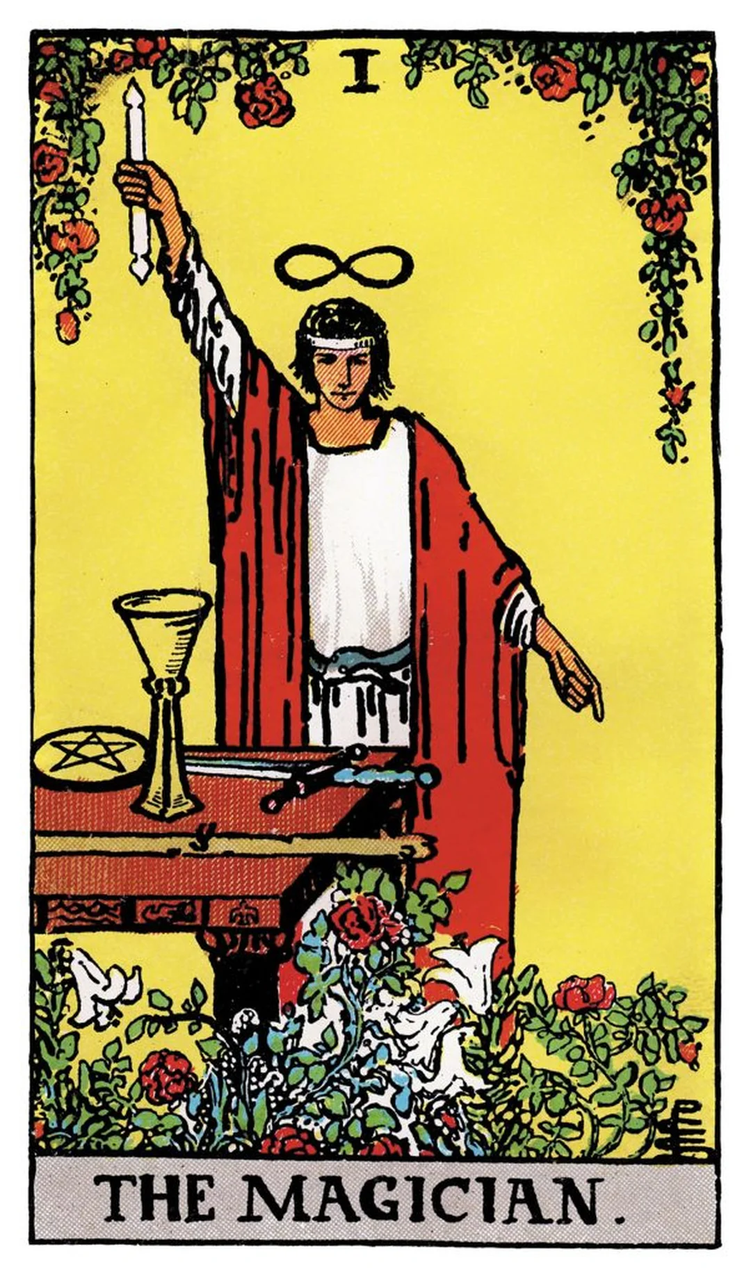 hình ảnh 78 lá bài tarot lá The Magician trong hệ Rider Waite Smith