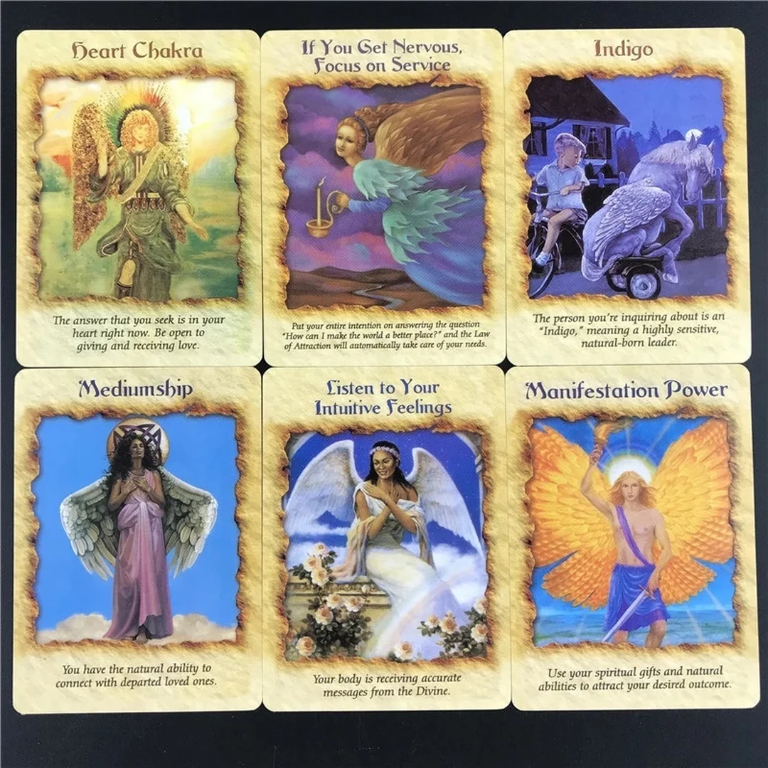 hộp bài angel therapy oracle cards bản xanh vàng của Hay House