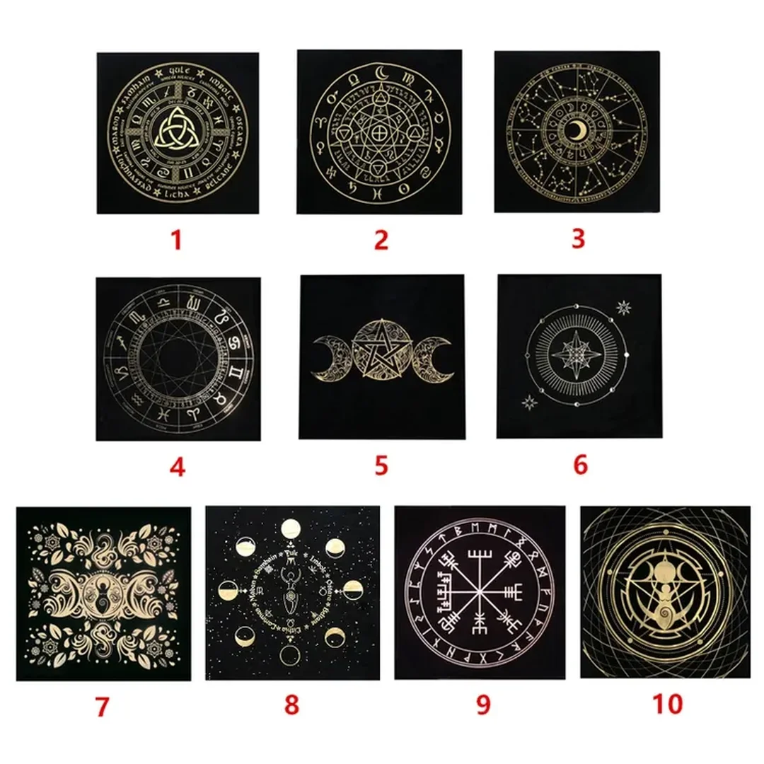 Khăn trải bàn mặt trăng cho tắm trăng Tarot Khăn trải bàn hỗ trợ tắm trăng cho bài tarot