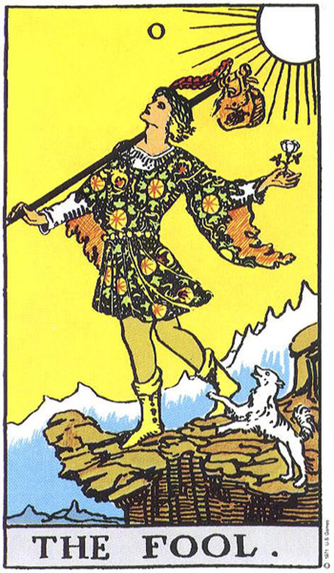 lá The Fool trong hệ 78 lá bài tarot Rider Waite Smith