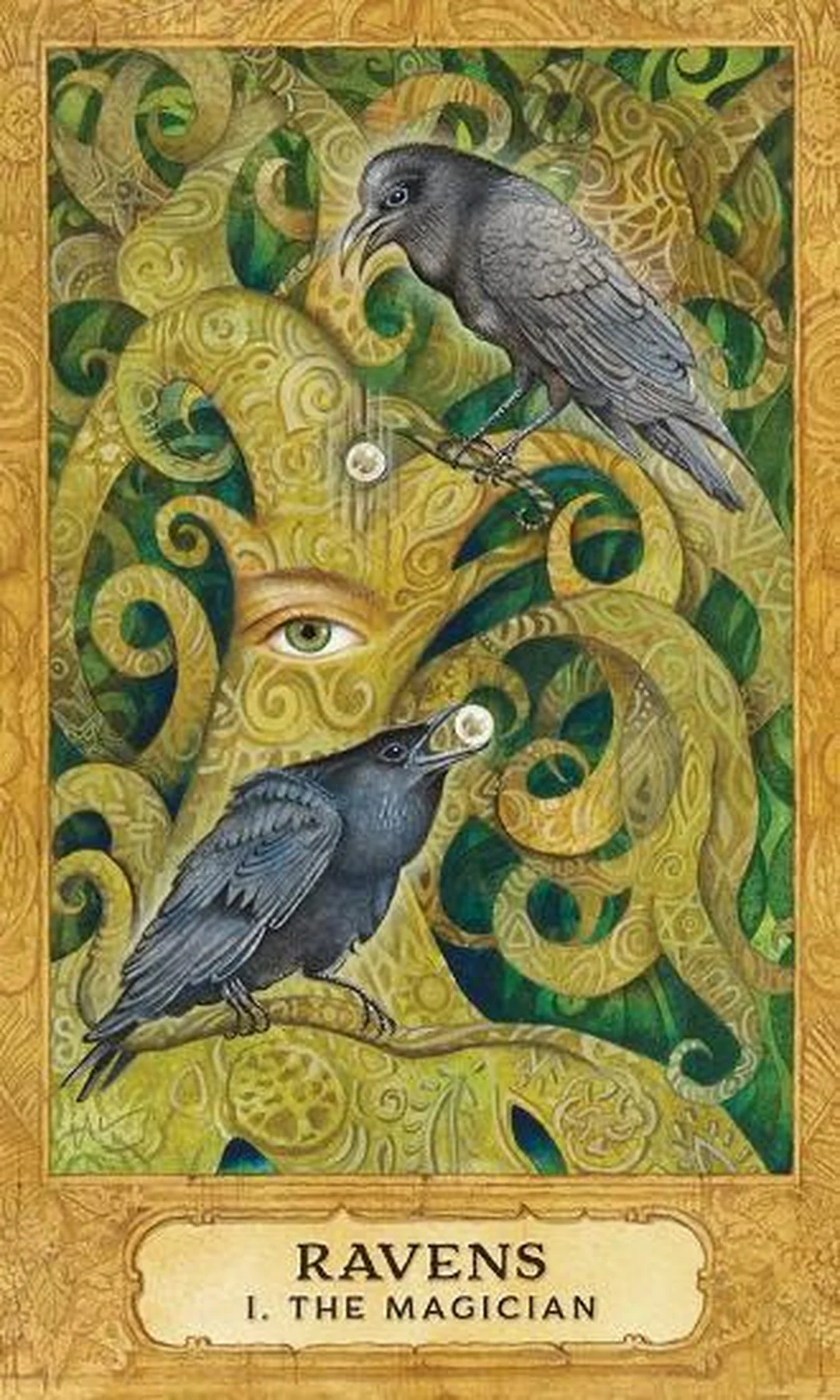 lá The Magician trong chrysalis tarot deck với biểu tượng huyền thoại