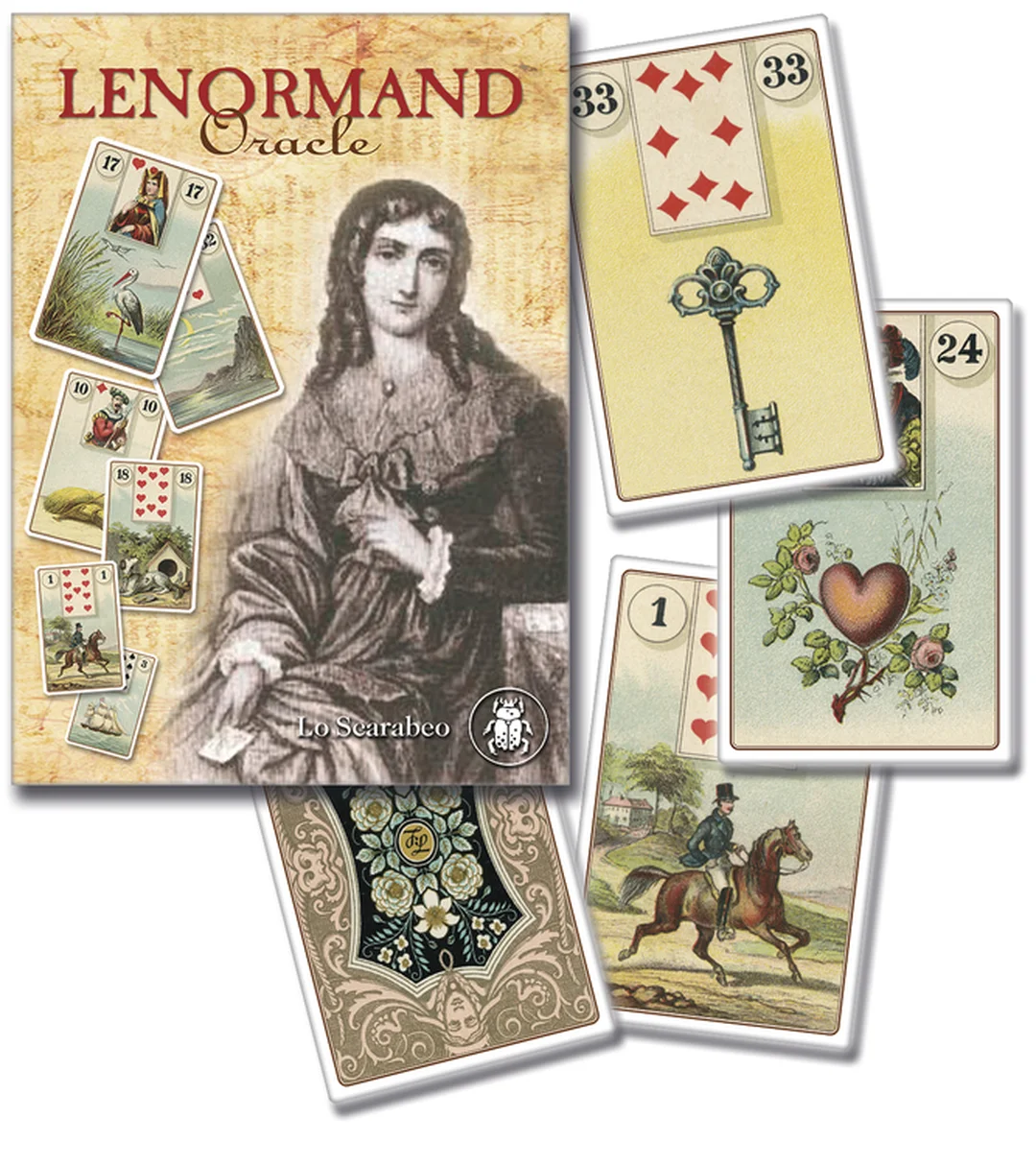 lenormand oracle cards bìa sách và bộ bài nhập môn