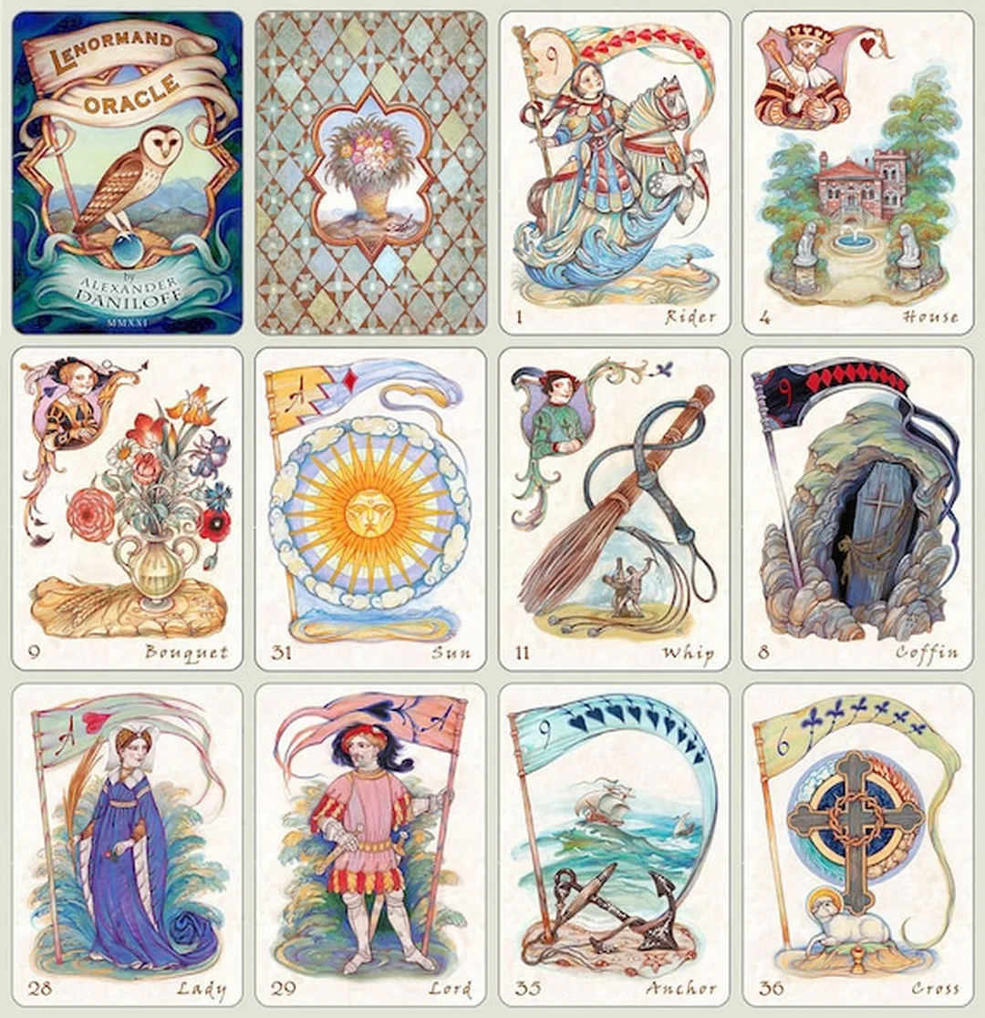 lenormand oracle cards phong cách thủ công dễ đọc cho người mới
