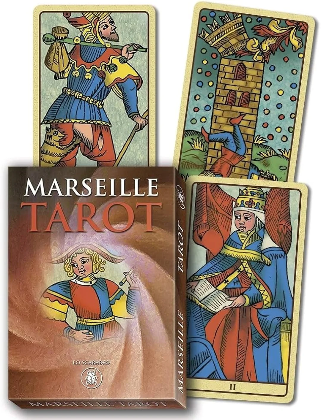 marseille tarot deck bản hiện đại màu đỏ xanh vàng