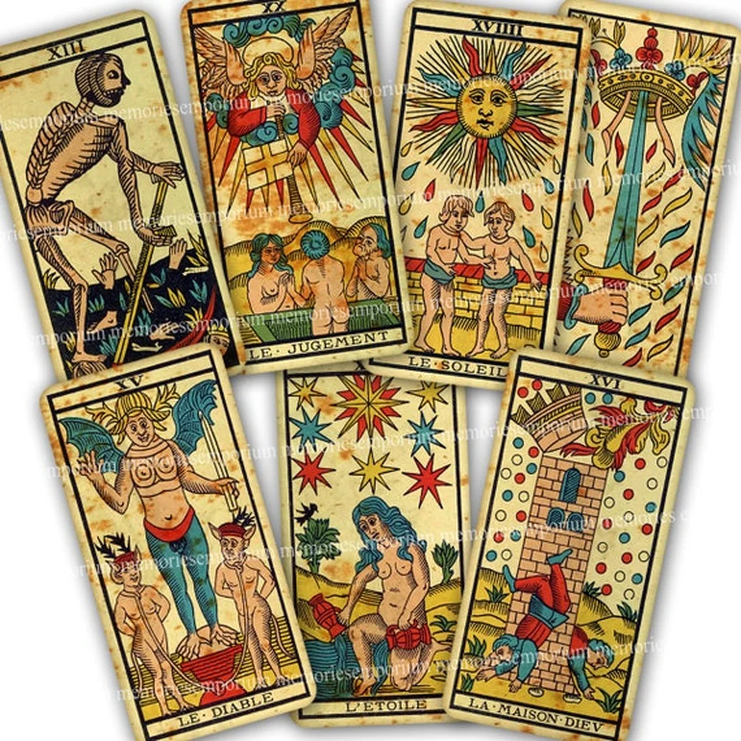marseille tarot deck bản thủ công phong cách cổ điển