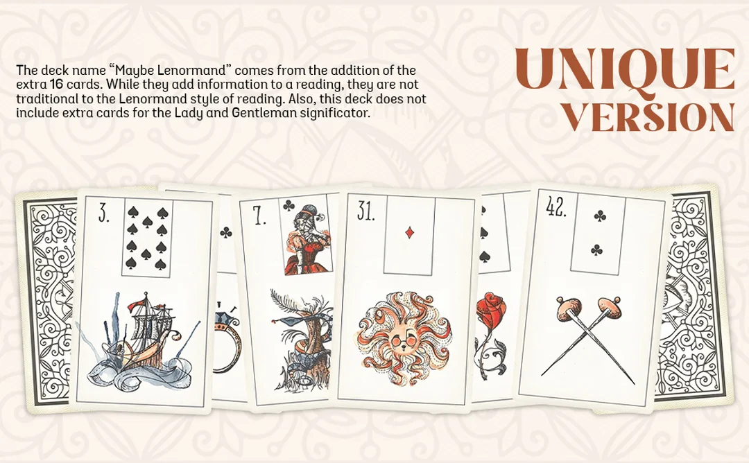 Maybe Lenormand Cards phong cách minh họa maybe lenormand cards các lá minh họa phong cách cổ điển
