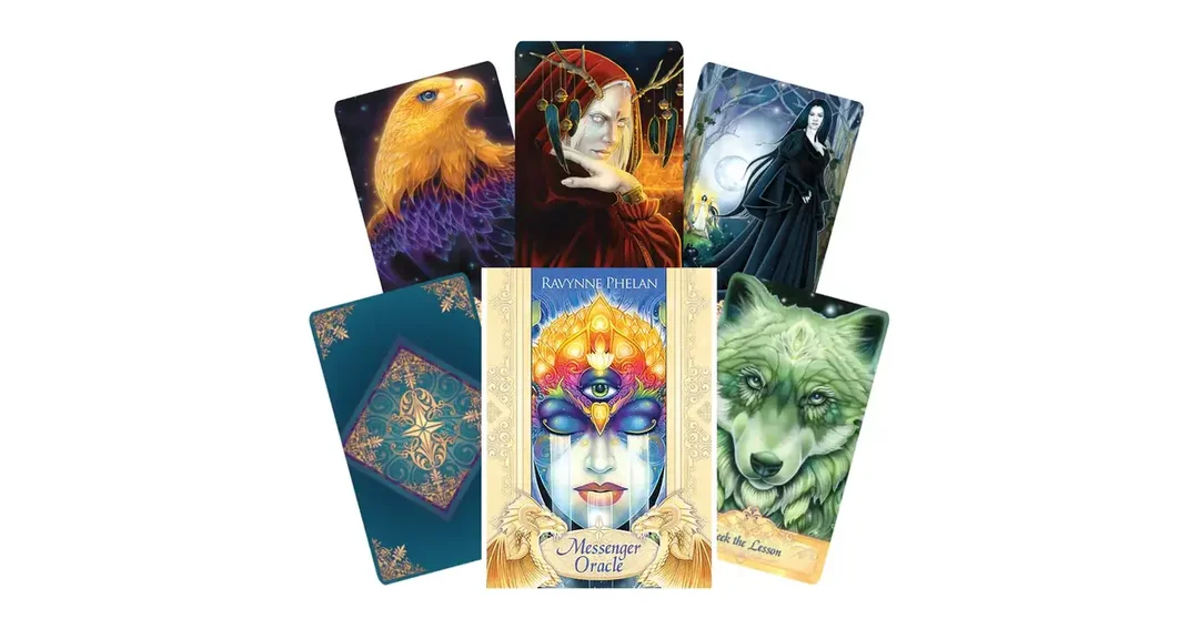 messenger oracle cards trong hộp với guidebook cho người mới