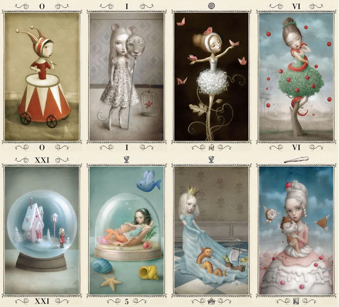 nicoletta ceccoli tarot deck trải bài với tông màu cổ tích u tối