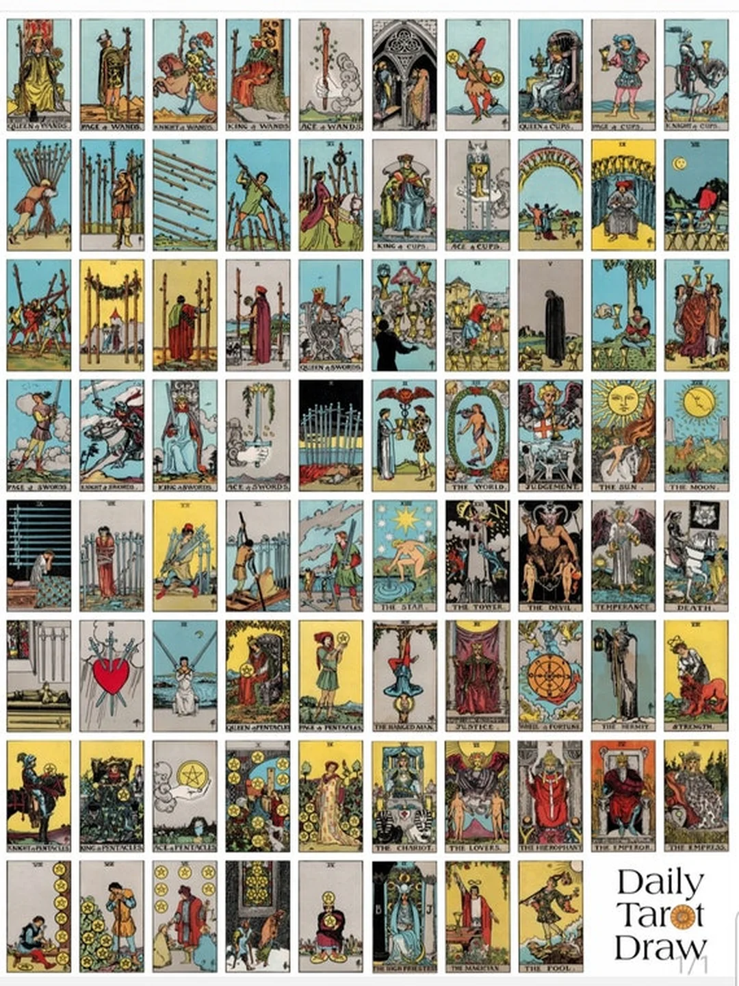 online tarot deck mẫu bài Tarot nghệ thuật trên Etsy