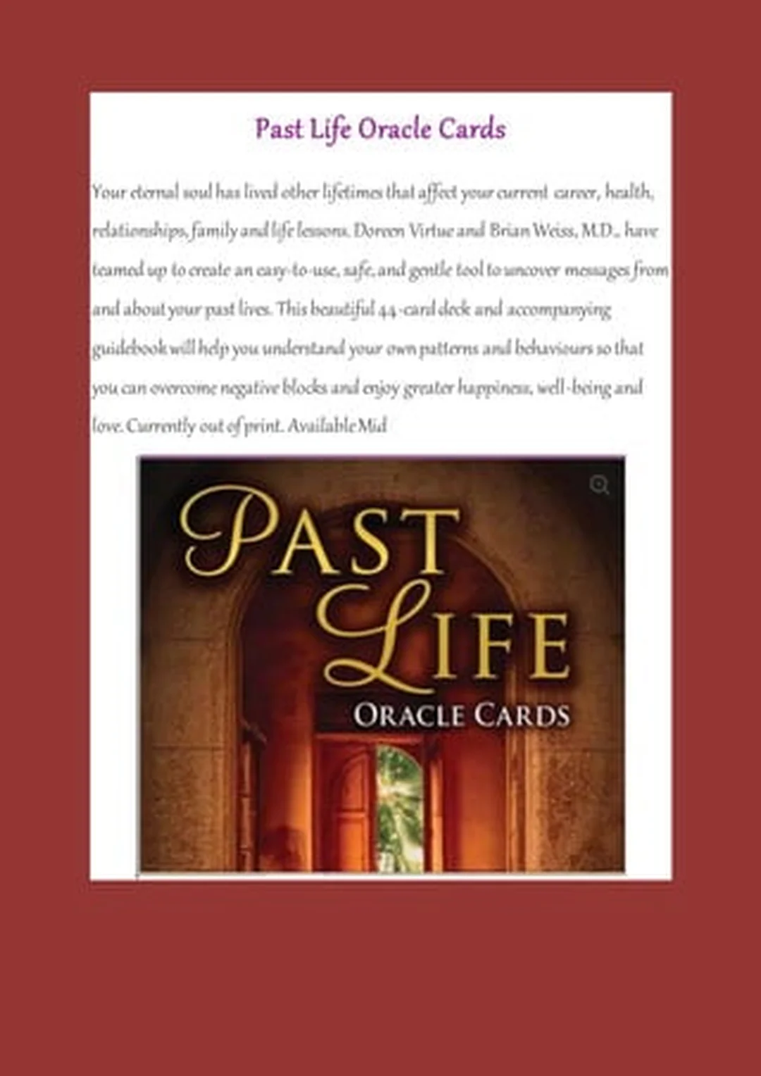Past Life Oracle Cards Guidebook PDF trang bìa giới thiệu past life oracle cards guidebook pdf trang bìa giới thiệu bộ bài