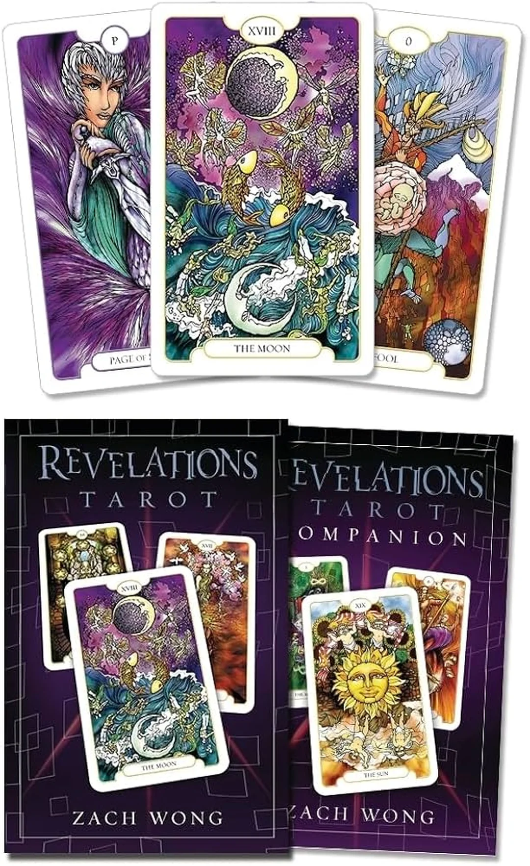revelations tarot deck bản hộp và mặt bài phong cách kính màu