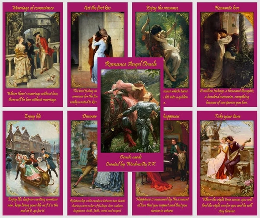 romance angels oracle cards bộ bài tình yêu dùng cho trải bài 3 lá