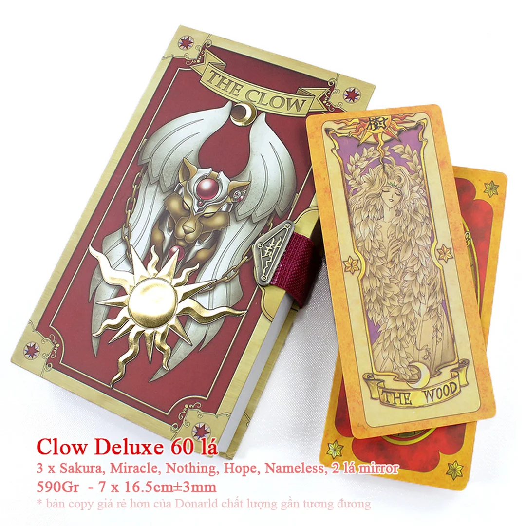 sách hướng dẫn bói bài clow bản deluxe với hộp bài màu nâu
