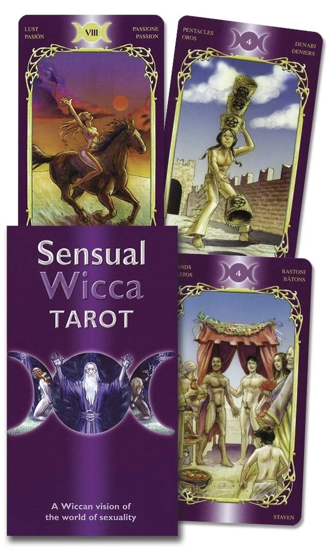 sensual wicca tarot deck hộp bài Lo Scarabeo màu tím