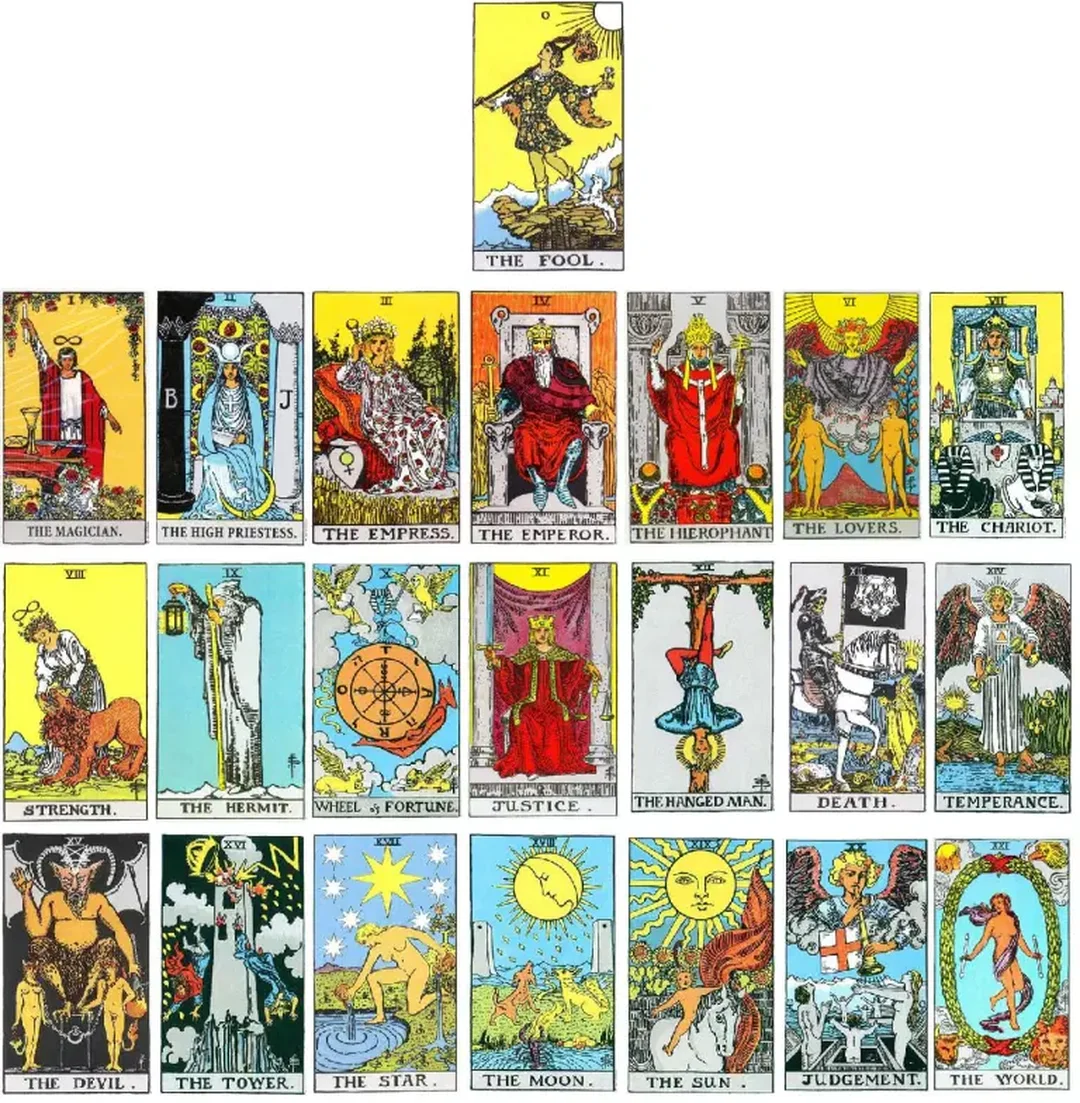tarot deck list với hệ thống Major Arcana Rider Waite Smith