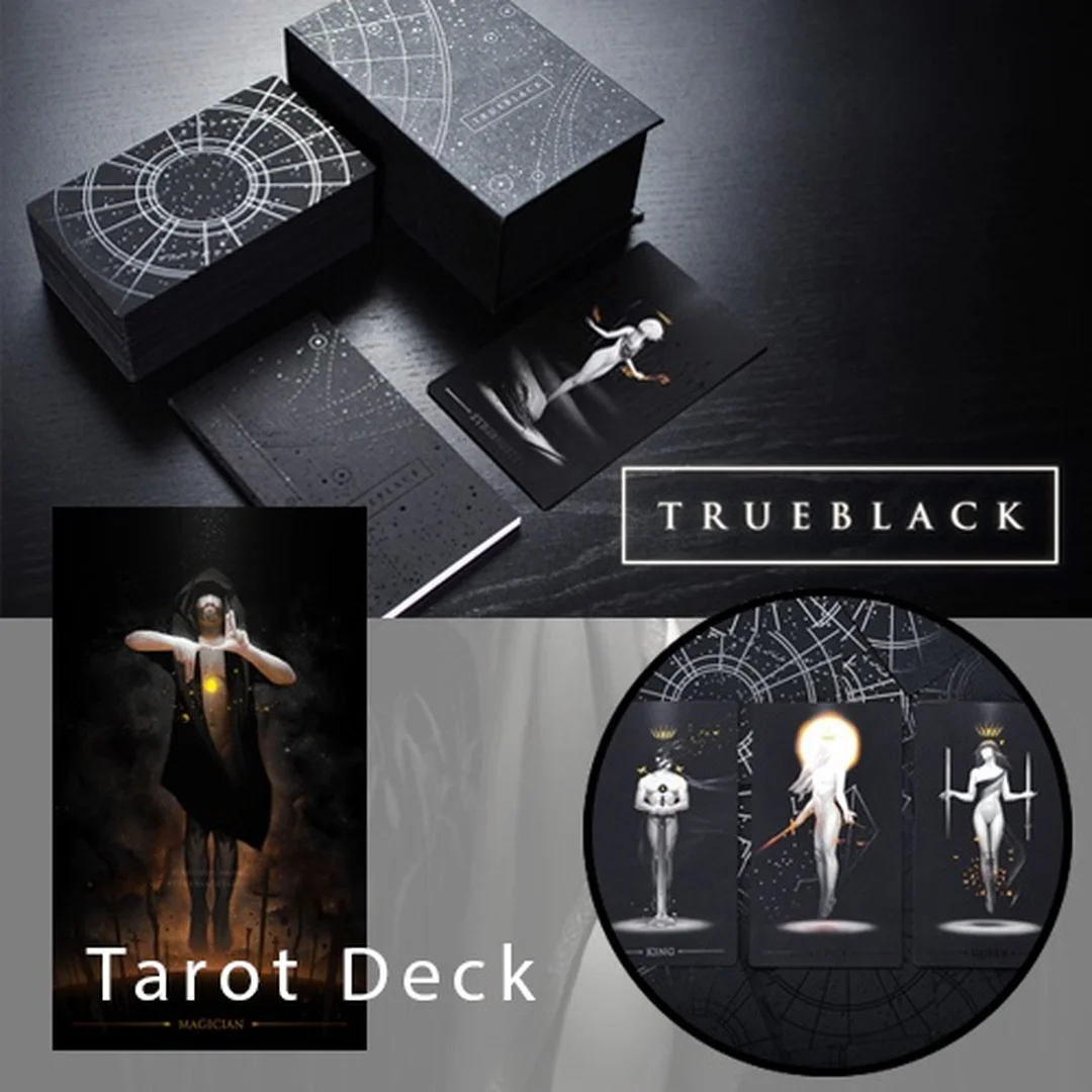 true black tarot deck mẫu bán online với hộp và lá bài