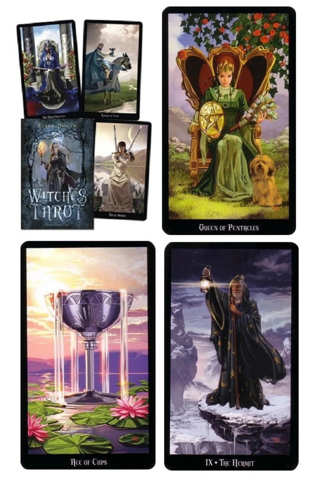 witches tarot deck trải bài và sách hướng dẫn cho người mới học