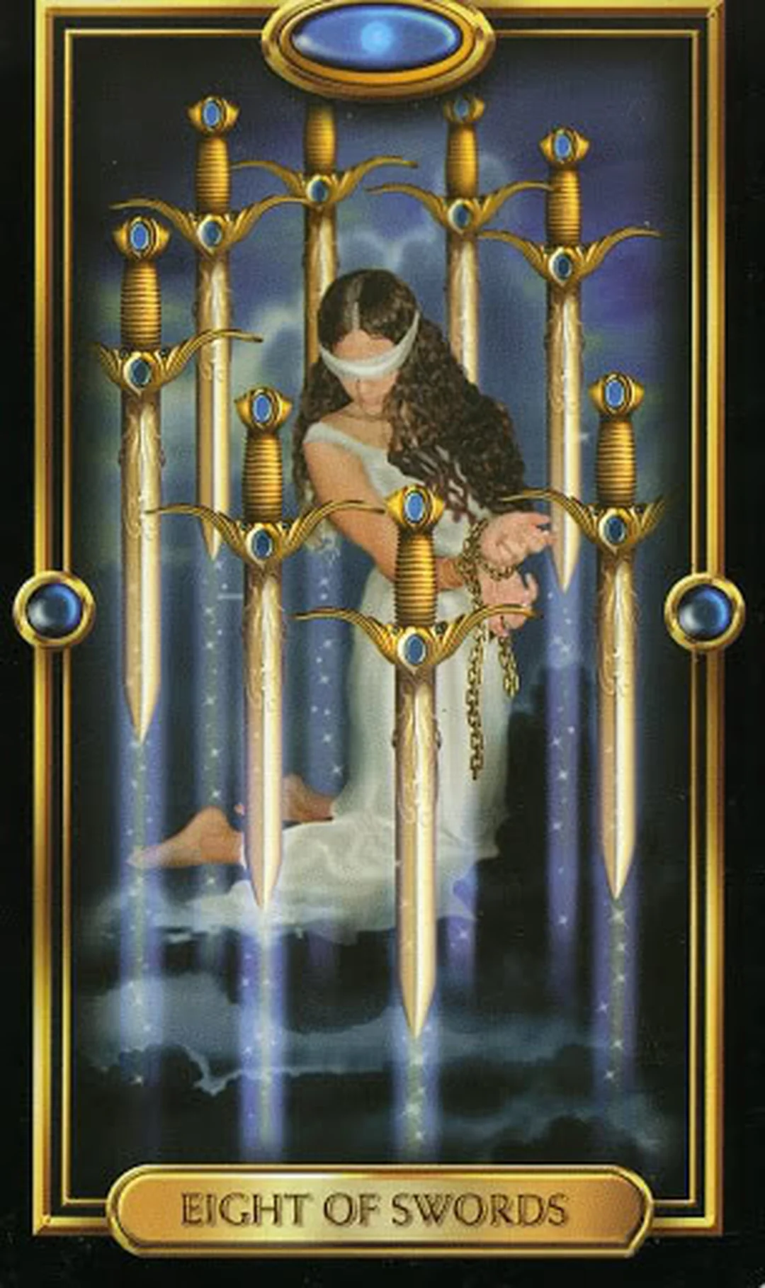 ý nghĩa lá bài eight of swords trong bộ Gilded Tarot