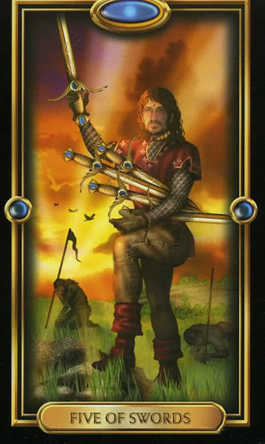 Five of Swords trong Gilded Tarot ý nghĩa lá bài five of swords trong Gilded Tarot