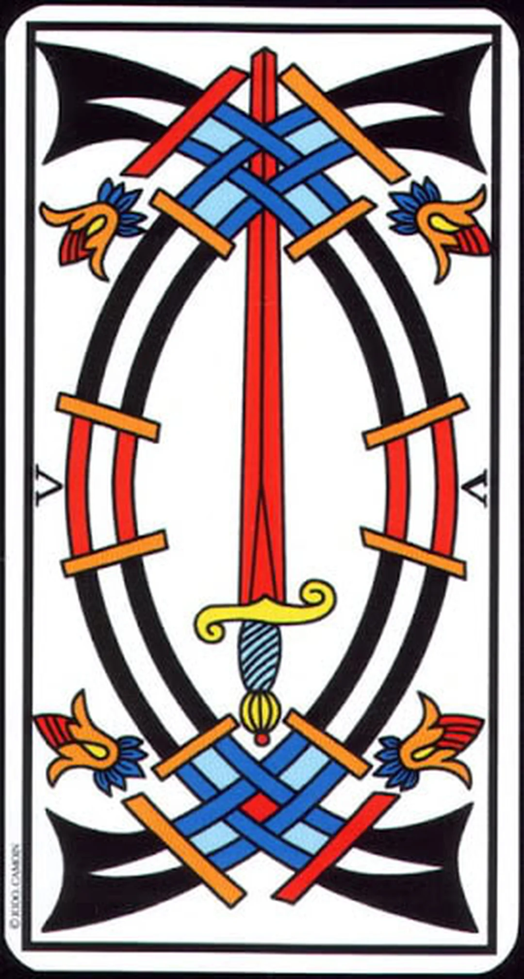 Five of Swords Tarot de Marseille ý nghĩa lá bài five of swords trong Tarot de Marseille