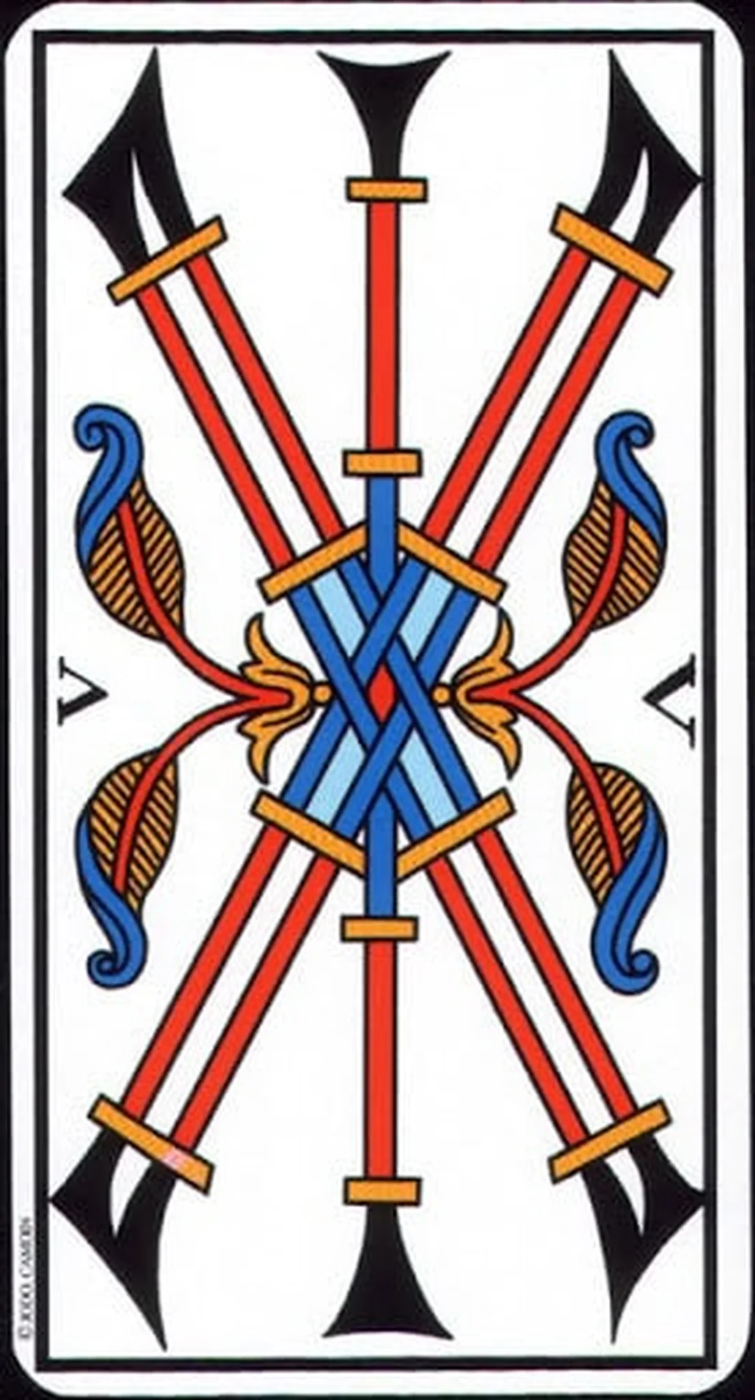 ý nghĩa lá bài five of wands trong Tarot de Marseille