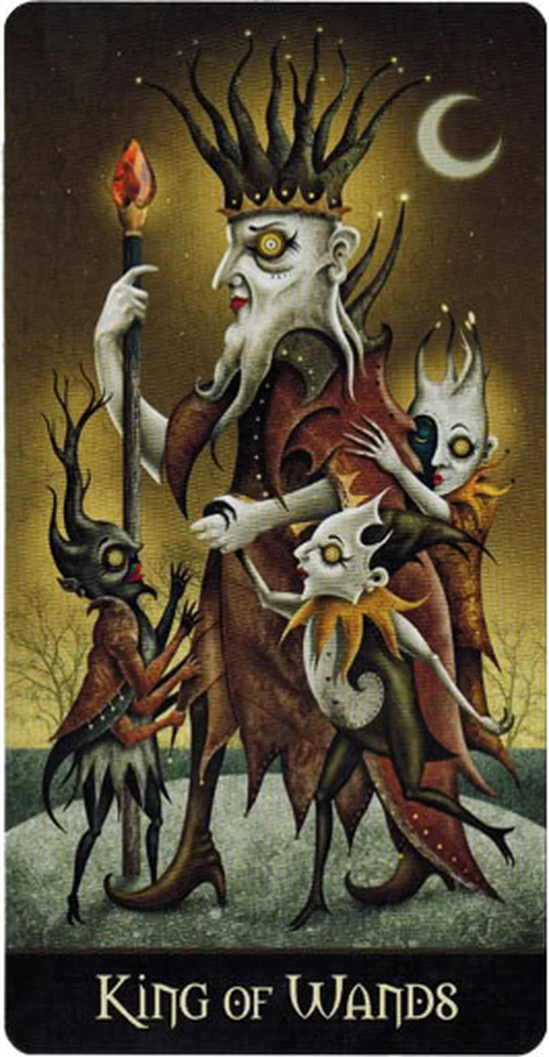 King of Wands trong Deviant Moon Tarot ý nghĩa lá bài king of wands trong bộ Deviant Moon Tarot