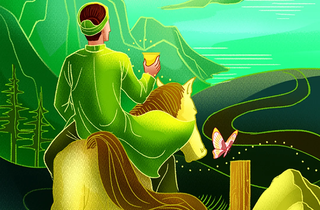 ý nghĩa lá bài knight of cups trong hình minh họa màu