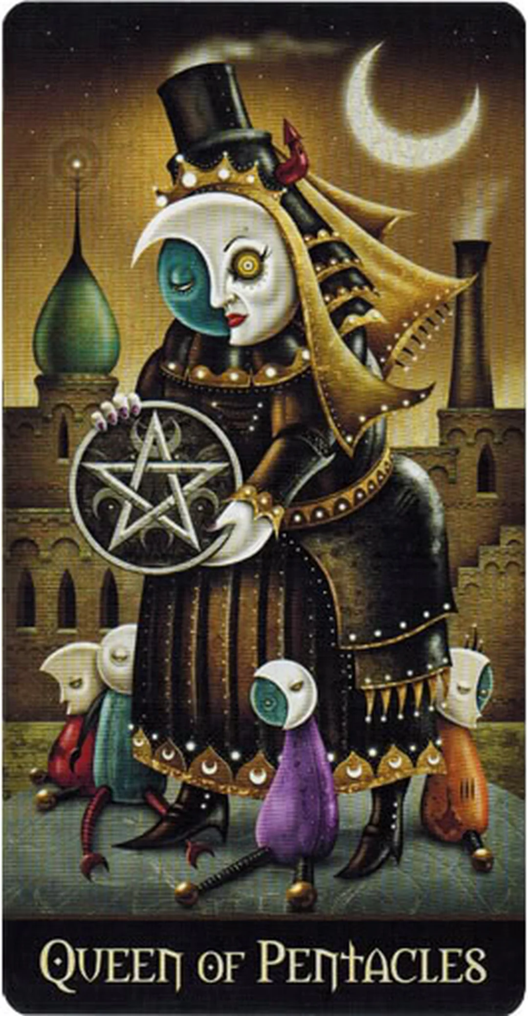 ý nghĩa lá bài queen of pentacles trong tình yêu qua bản Deviant Moon