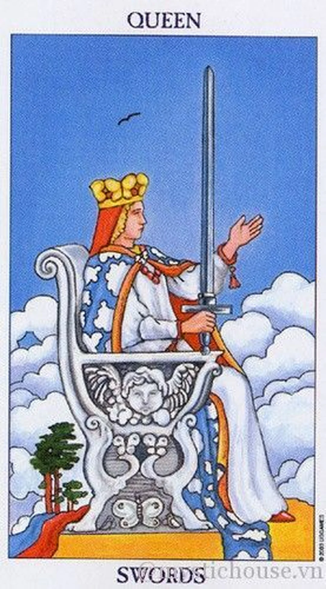 ý nghĩa lá bài queen of swords qua các ngữ cảnh trải bài