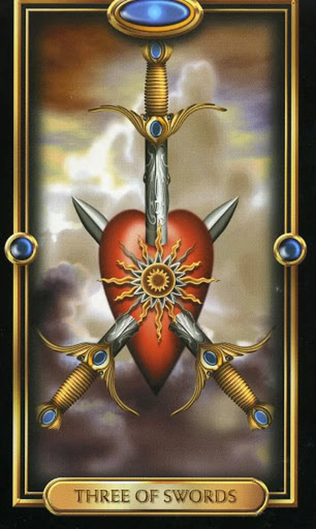 Ý nghĩa lá bài Three of Swords trong bộ Gilded Tarot ý nghĩa lá bài three of swords trong bộ Gilded Tarot